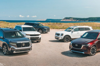 Multiple family SUVs parked
