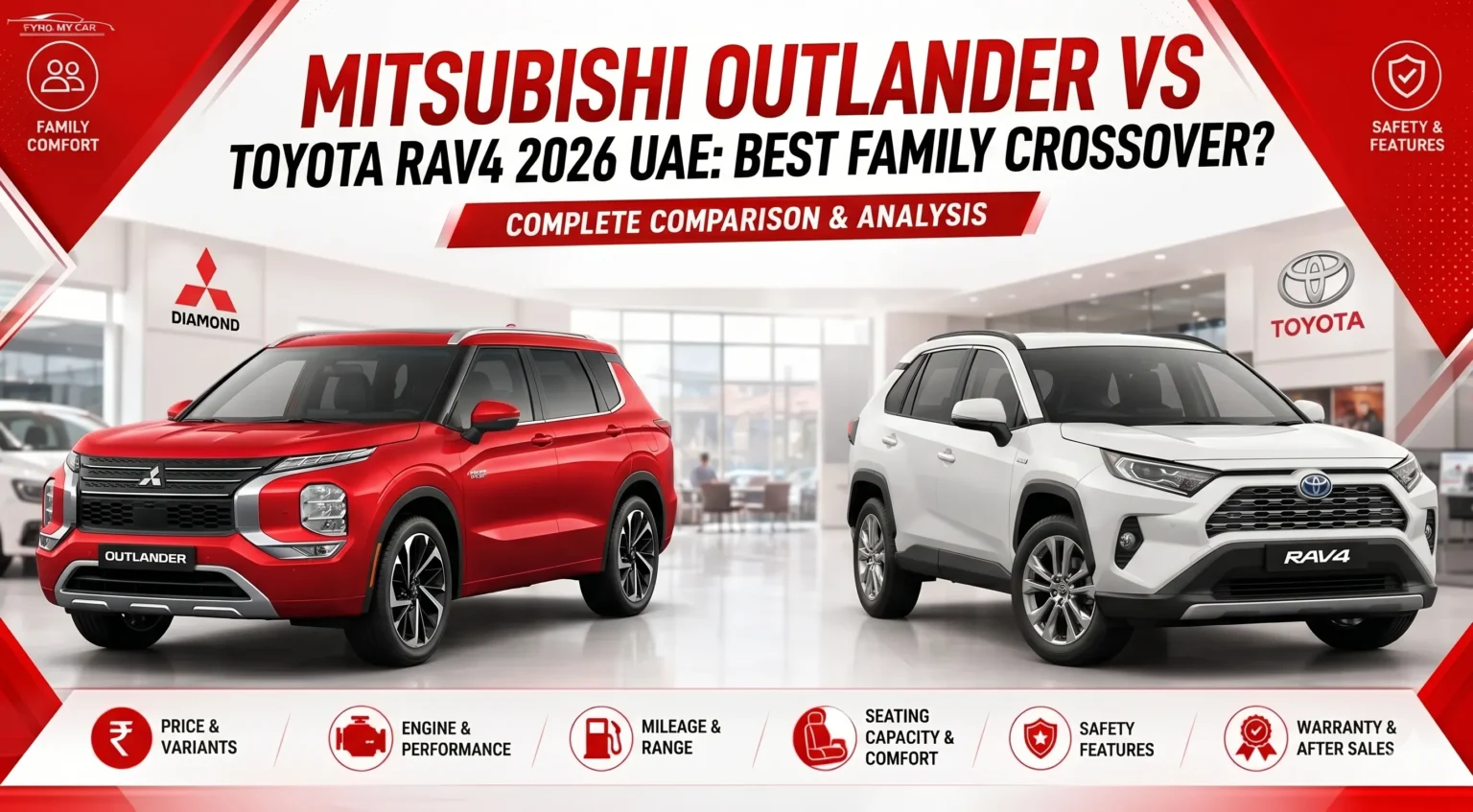 Mitsubishi Outlander vs Toyota RAV4 2026 UAE